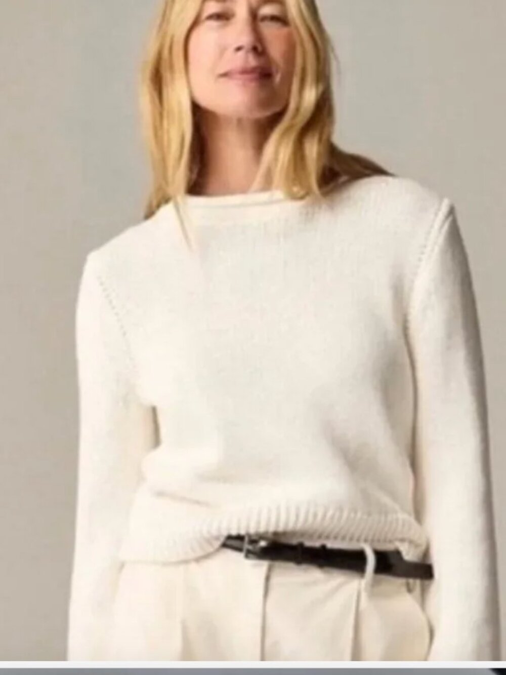 J. Crew Cream New Heritage Rollneck Sweater ivory cream s small